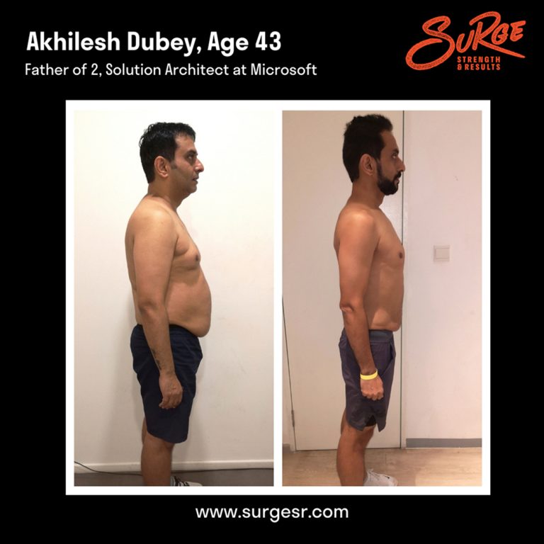 Akhileshs Transformation Story 2 768x768 1 | Best Personal Training Fitness Gym Singapore | Surge PT: Strength & Results