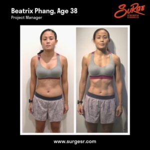 Beatrixs Transformation Story 1 768x768 1 | Best Personal Training Fitness Gym Singapore | Surge PT: Strength & Results