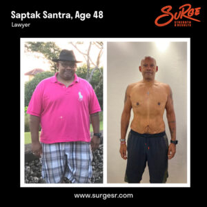 Saptaks Transformation Front | Best Personal Training Fitness Gym Singapore | Surge PT: Strength & Results