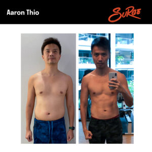 Aaron before after | Best Personal Training Fitness Gym Singapore | Surge PT: Strength & Results