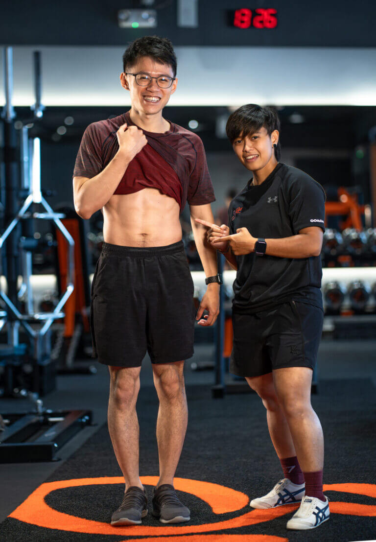 Daniel Male Personal Training Transformation With Female Personal Trainer Charmaine in Singapore