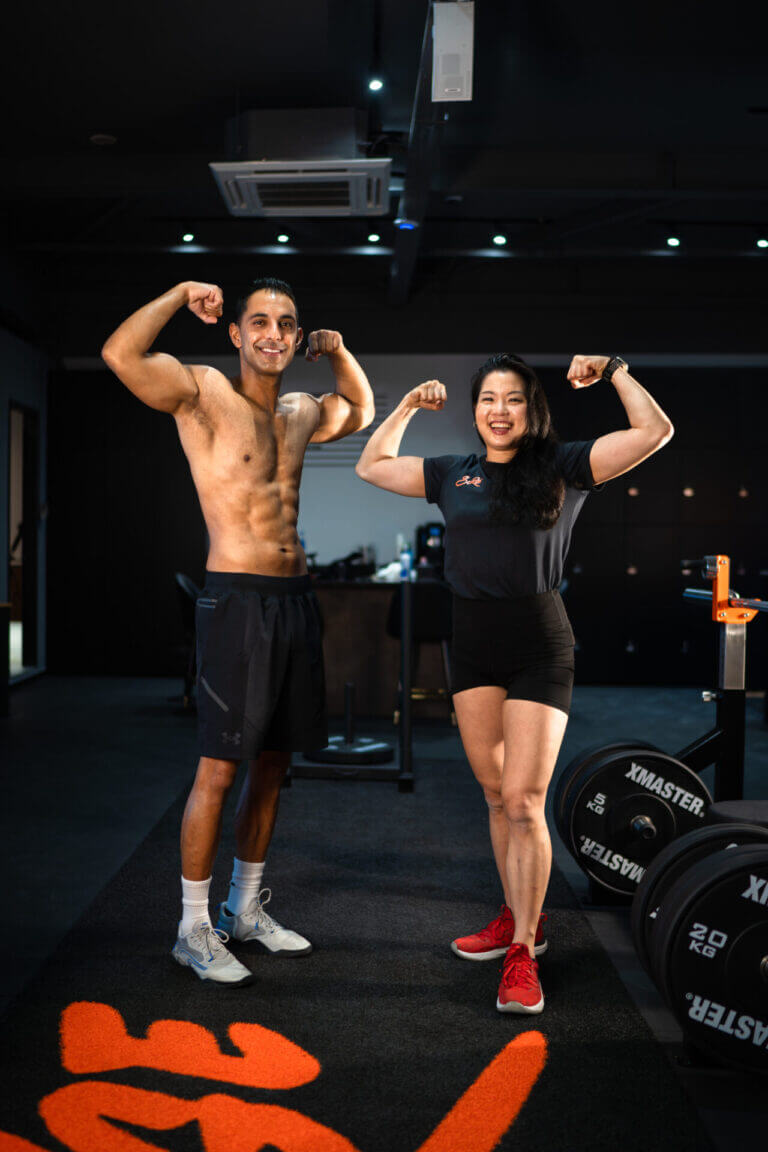 Singapore Male Personal Training Client Tasvir With Female Personal Trainer Annabelle in Surge Personal Training Gym 2