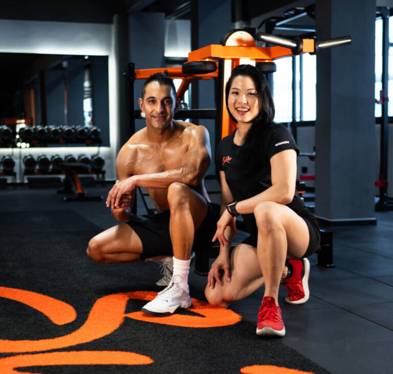 Singapore Male Personal Training Client Tasvir With Female Personal Trainer Annabelle in Surge Personal Training Gym