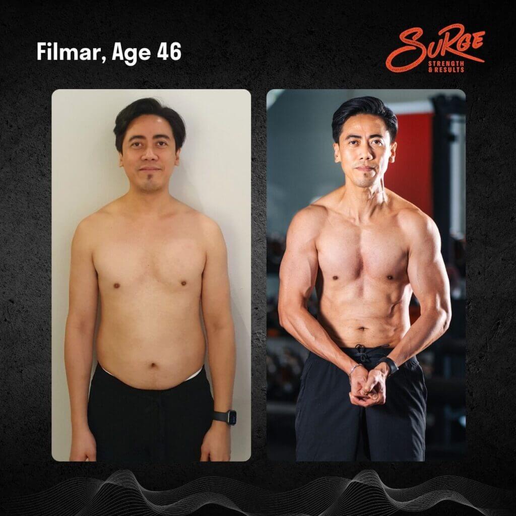 Filmar Before and After | Best Personal Training Fitness Gym Singapore | Surge PT: Strength & Results