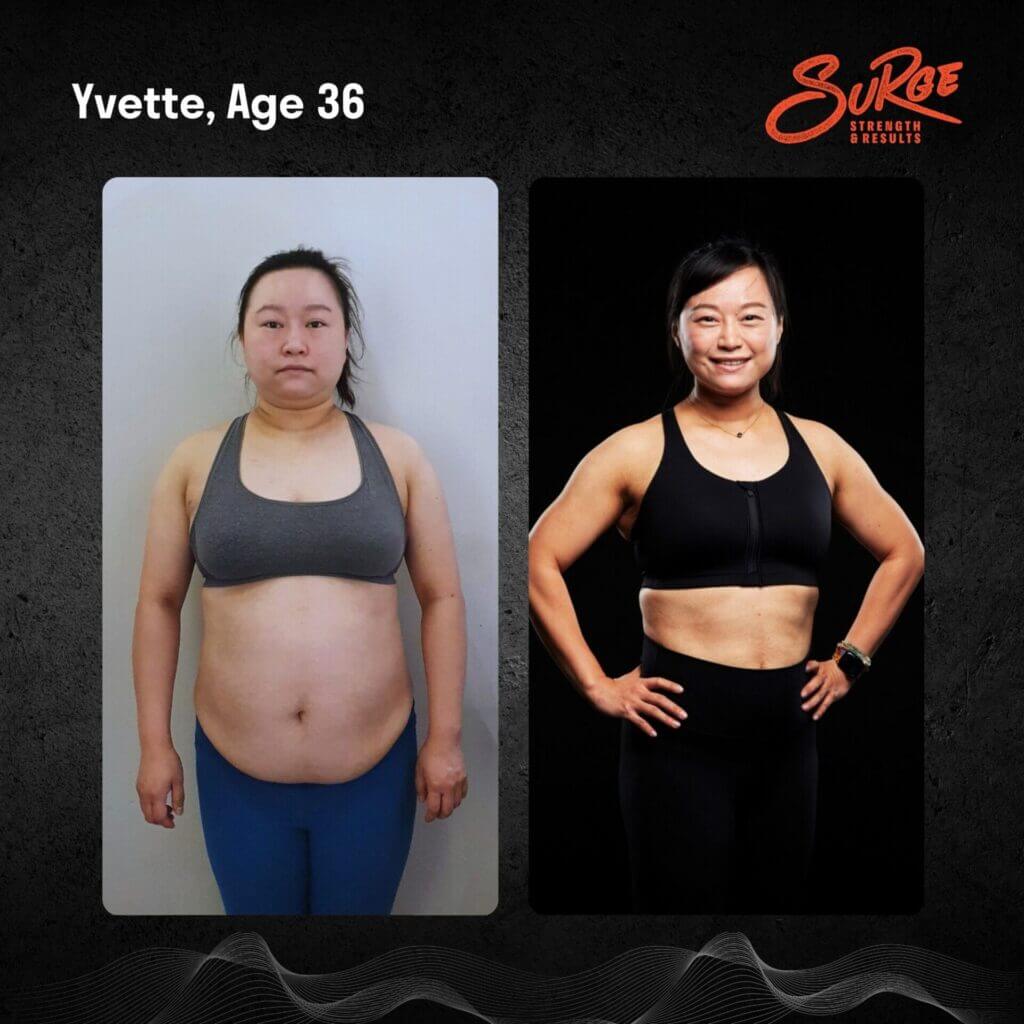 Yvette Before and After Transformation | Best Personal Training Fitness Gym Singapore | Surge PT: Strength & Results