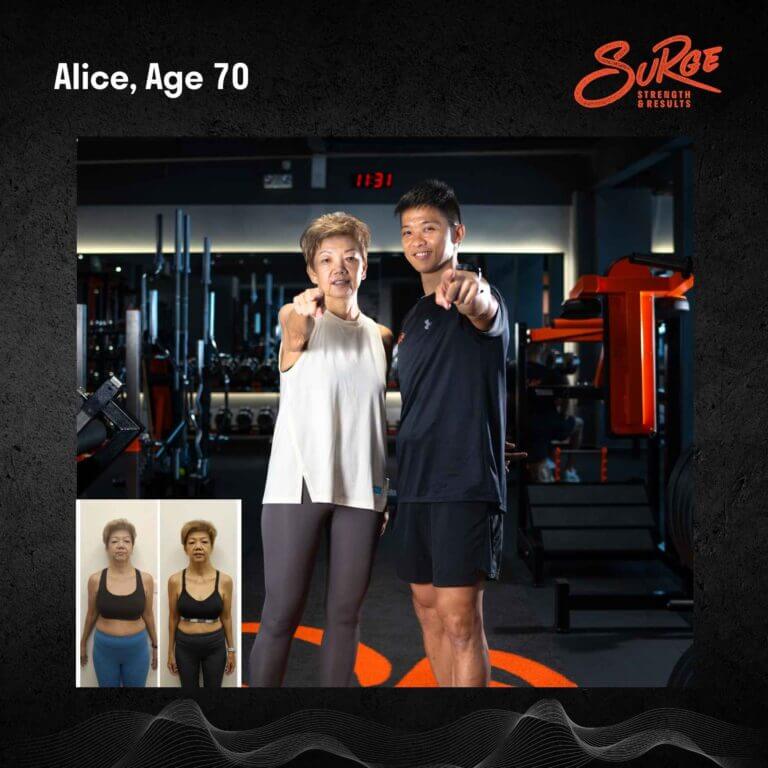 Surge Personal Training for female elderly Alice transformation