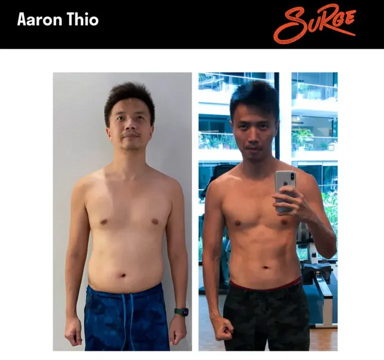 Aaron Thio | Best Personal Trainer Fitness Gym In Singapore | Surge PT: Strength & Results Aaron before after 768x768.jpg | Best Personal Training Fitness Gym Singapore | Surge PT: Strength & Results