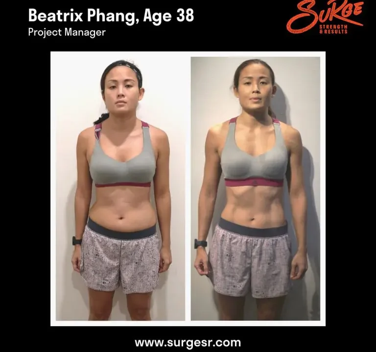 Beatrix Phang | Best Personal Trainer Fitness Gym In Singapore | Surge PT: Strength & Results Beatrixs Transformation Story 1 768x768 1.jpg | Best Personal Training Fitness Gym Singapore | Surge PT: Strength & Results