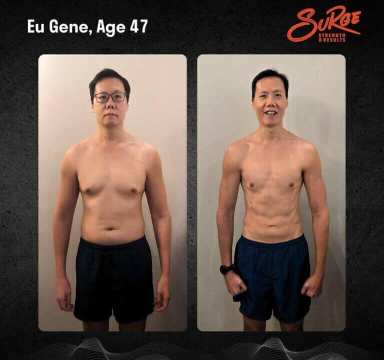 Eu Gene | Best Personal Trainer Fitness Gym In Singapore | Surge PT: Strength & Results Eu Gune Before After 768x768 1 | Best Personal Training Fitness Gym Singapore | Surge PT: Strength & Results