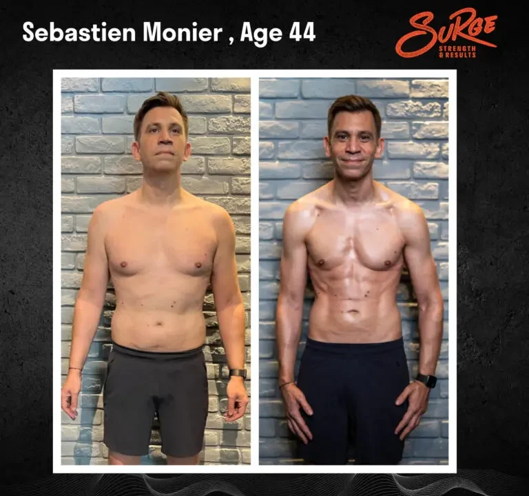 Sebastien Monier | Best Personal Trainer Fitness Gym In Singapore | Surge PT: Strength & Results Seb Before and after 768x768.jpg | Best Personal Training Fitness Gym Singapore | Surge PT: Strength & Results