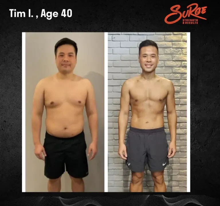 Tim I. | Best Personal Trainer Fitness Gym In Singapore | Surge PT: Strength & Results Tim I before and after 768x768.jpg | Best Personal Training Fitness Gym Singapore | Surge PT: Strength & Results