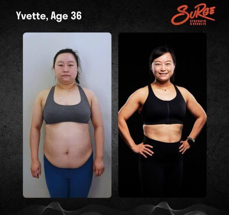 Yvette | Best Personal Trainer Fitness Gym In Singapore | Surge PT: Strength & Results Yvette Before and After Transformation 768x768 1 | Best Personal Training Fitness Gym Singapore | Surge PT: Strength & Results